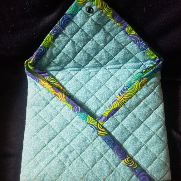 Quirky beauty- a homemade blue & green purse - Picture 3 of 12